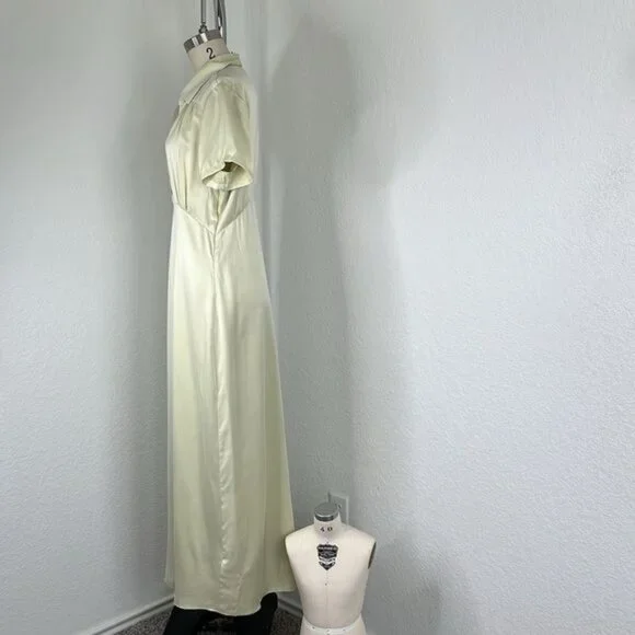 J Crew X Eveliina Vintage Limited Edition Helmi Silk Button Mint Dress - Picture 9 of 15